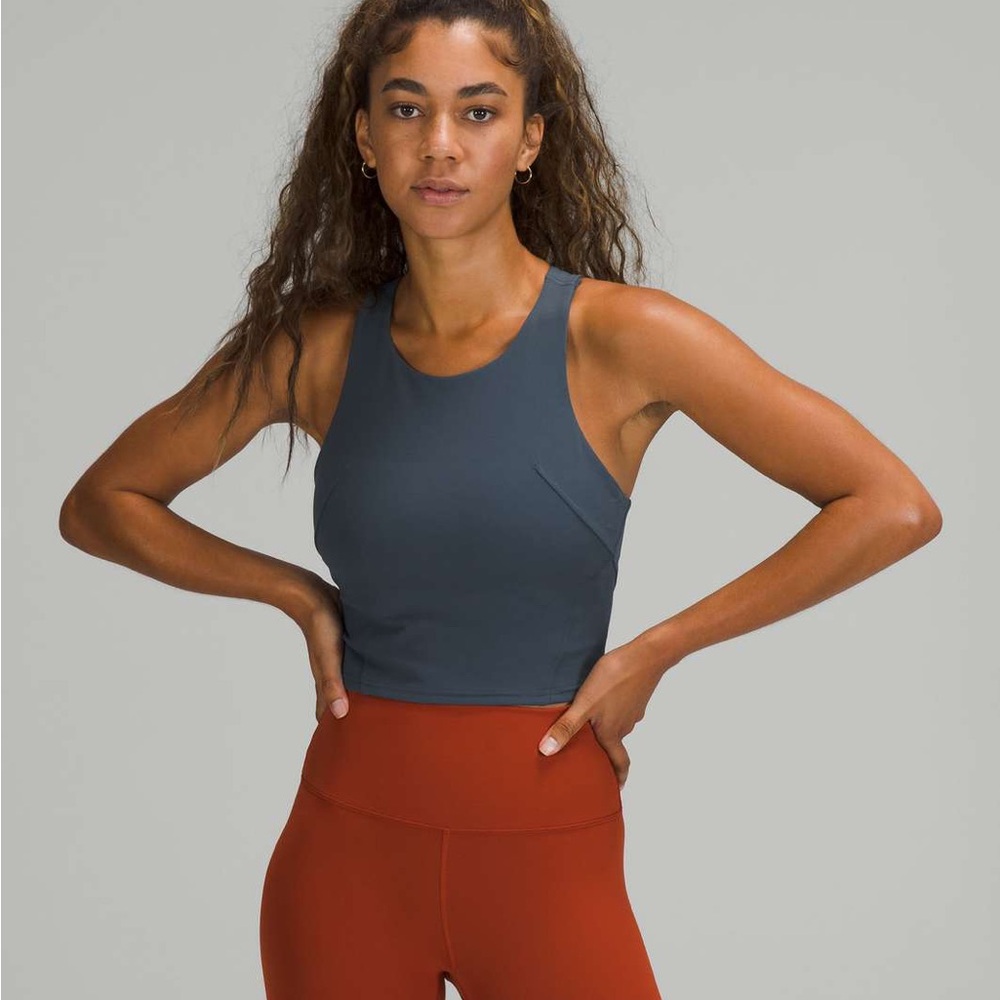 Gray Tank Top and Rust Leggings